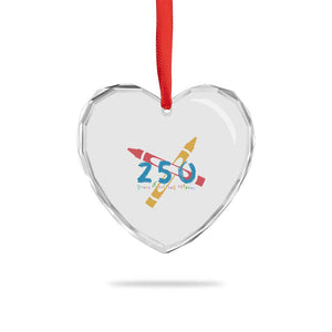 250 Years of Eating Crayons Heart Crystal Glass Ornament Funny Military Crayon Joke Veterans Marines TS02 Print Your Wear