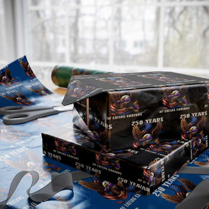 250 Years Of Eating Crayons Wrapping Paper Roll Funny Eagle 250th Anniversary Veterans Gifts TS10 Black Print Your Wear