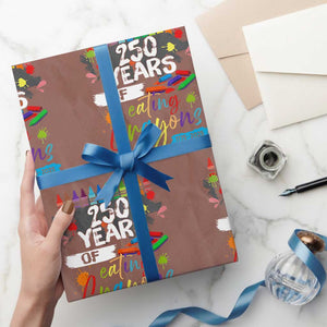 250 Years Of Eating Crayons Wrapping Paper Roll Marine Veteran 250th Anniversary TS10 Mocha Print Your Wear