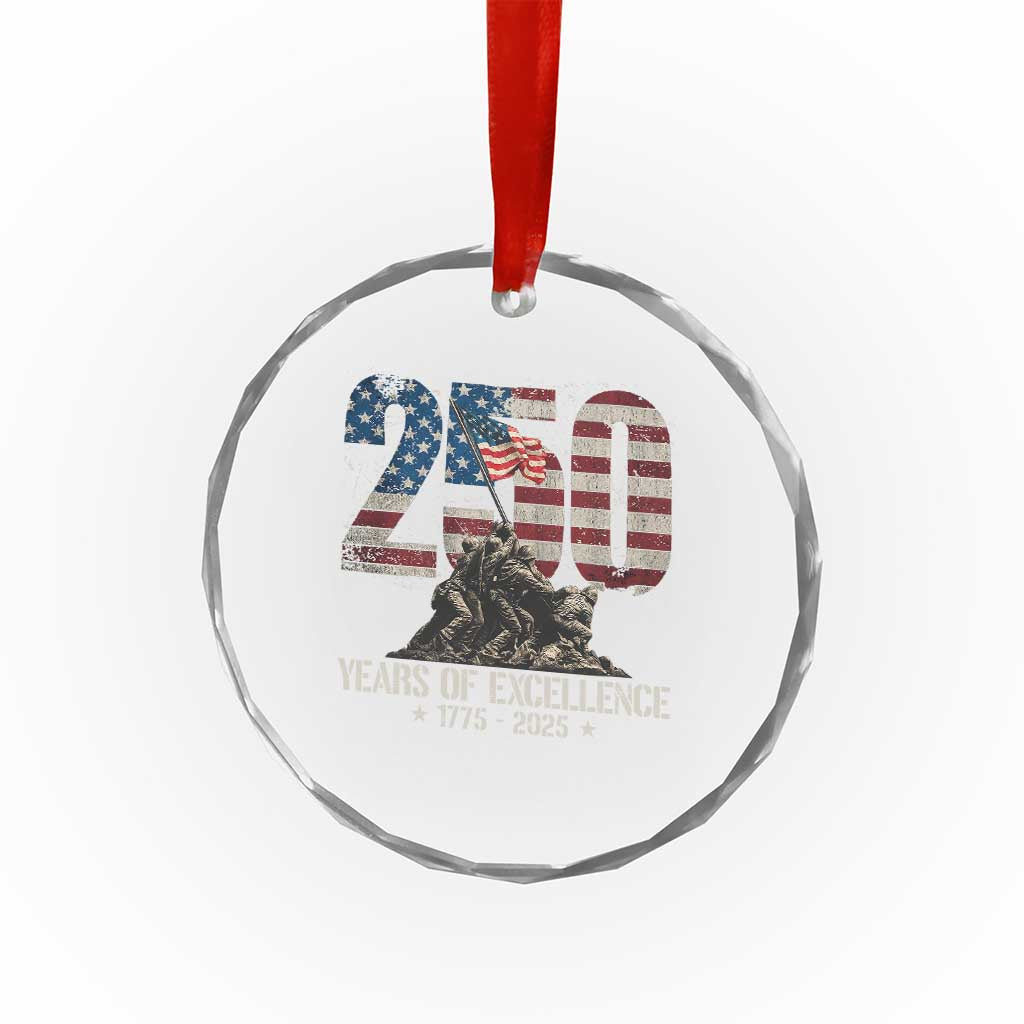 250 Years Of Excellence Crystal Glass Ornament 250th US Military Birthday Iwo Jima TS11 Print Your Wear