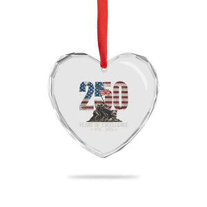 250 Years Of Excellence Heart Crystal Glass Ornament 250th US Military Birthday Iwo Jima TS11 Print Your Wear