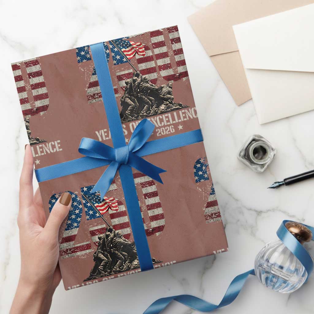 250 Years Of Excellence Wrapping Paper Roll 250th American Anniversary Independence Day TS11 Mocha Print Your Wear