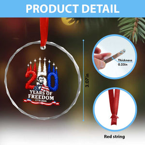 250 Years of Freedom Abraham Lincoln Patriotic Crystal Glass Ornament US Fighter Jets Red White and Blue 1776 to 2026 Semiquincentennial TS02 Print Your Wear