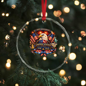 250 Years Of Freedom America Crystal Glass Ornament USA Independence 250th Anniversary 1776 2026 Patriotic Eagle Flag TS10 Print Your Wear