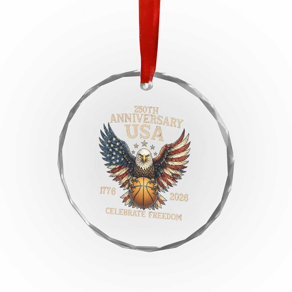 250 Years Of Freedom Basketball Crystal Glass Ornament Patriotic Athlete Gift TS12 Print Your Wear