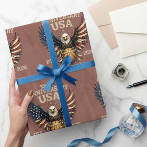 250 Years Of Freedom Basketball Wrapping Paper Roll Patriotic Athlete Gift TS12 Mocha Print Your Wear