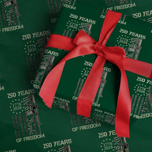 250 Years of Freedom Camo Flag Wrapping Paper Roll We The People Second Amendment 1776-2026 Patriotic TS02 Green Print Your Wear