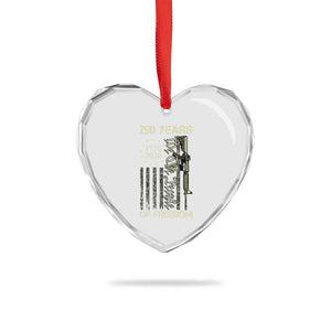 250 Years of Freedom Camo Flag Heart Crystal Glass Ornament We The People Second Amendment 1776-2026 Patriotic TS02 Print Your Wear