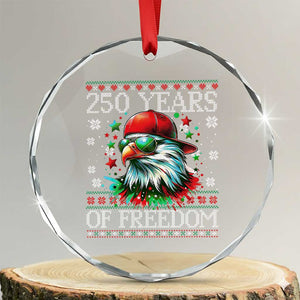 250 Years Of Freedom Christmas Crystal Glass Ornament 250th Anniversary USA Eagle Ugly Xmas TS10 Transparent Glass 3'' Circle Print Your Wear