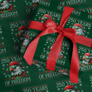 250 Years Of Freedom Christmas Wrapping Paper Roll 250th Anniversary USA Eagle Ugly Xmas TS10 Green Print Your Wear