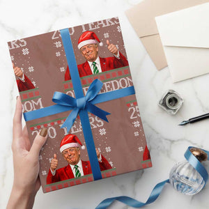 250 Years Of Freedom Christmas Wrapping Paper Roll 250th Anniversary USA Trump Ugly Xmas TS10 Mocha Print Your Wear
