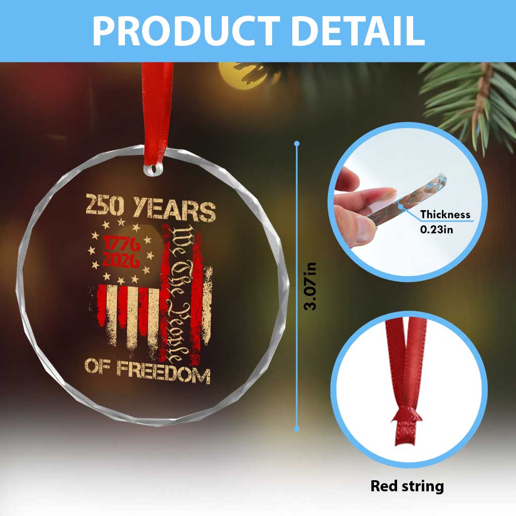 250 Years Of Freedom Crystal Glass Ornament 250th America Anniversary Independence Day TS11 Print Your Wear