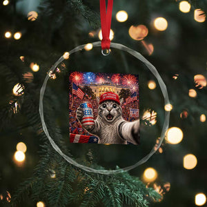 250 Years Of Freedom Crystal Glass Ornament Funny Cat Selfie 4th of July Party TS14 Print Your Wear