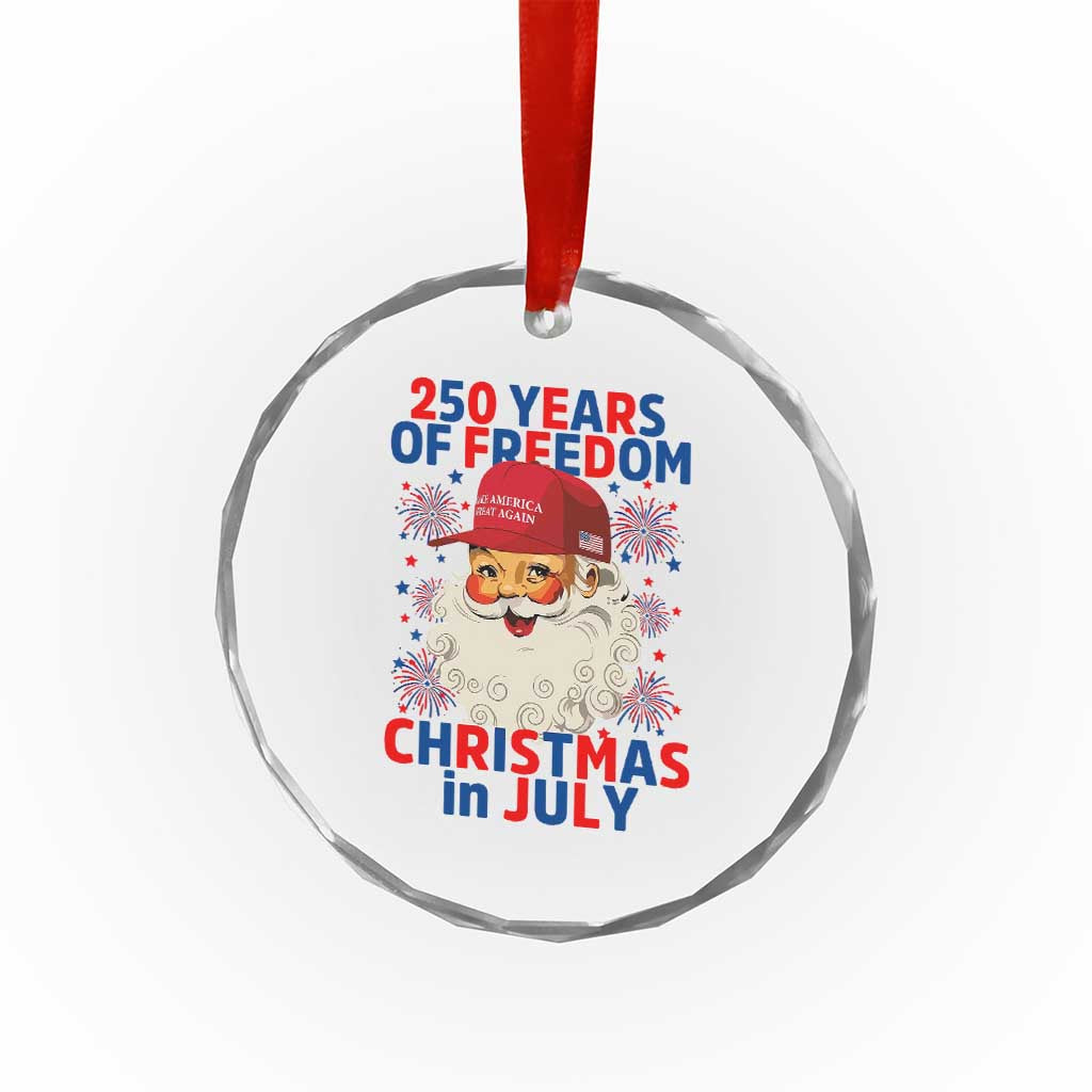 250 Years Of Freedom Crystal Glass Ornament Funny Santa Christmas in July TS14 Print Your Wear