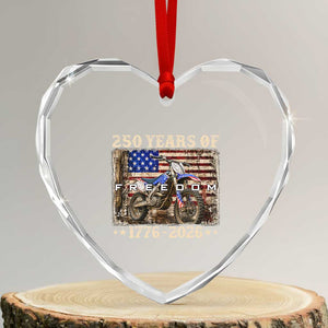 250 Years Of Freedom Dirt Bike Motocross 1776 2026 Heart Crystal Glass Ornament