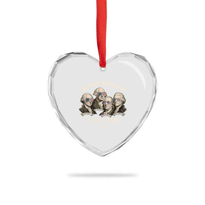 250 Years of Freedom Founding Fathers Heart Crystal Glass Ornament Patriotic 1776 to 2026 July 4th American History TS02 Print Your Wear