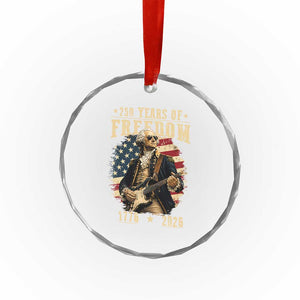 250 Years of Freedom George Washington Rock Star Crystal Glass Ornament Funny Electric Guitar Player Vintage American Flag 1776 to 2026 Semiquincentennial TS02 Print Your Wear