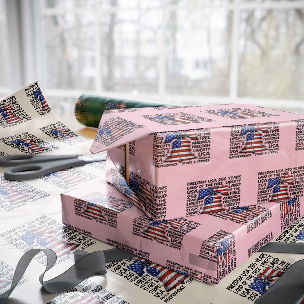 250 Years Of Freedom Wrapping Paper Roll Red White Blue Liberty Bell