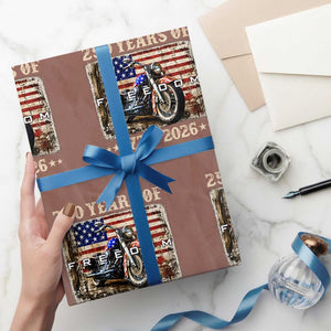 250 Years Of Freedom Motorcycle Patriotic Biker 1776 2026 Wrapping Paper Roll