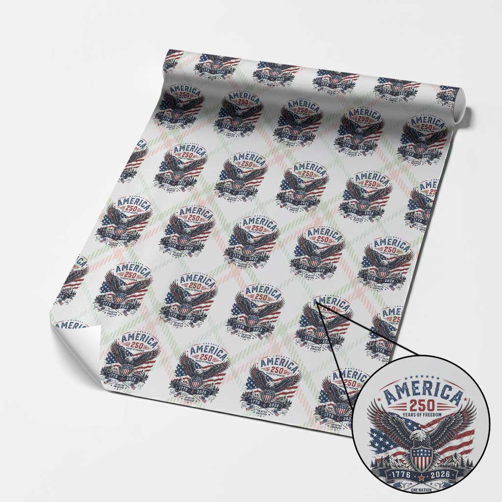 250 Years of Freedom Patriotic Eagle Wrapping Paper Roll One Nation Under God 1776-2026 250th Anniversary