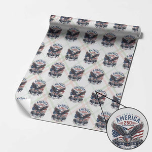250 Years of Freedom Patriotic Eagle Wrapping Paper Roll One Nation Under God 1776-2026 250th Anniversary