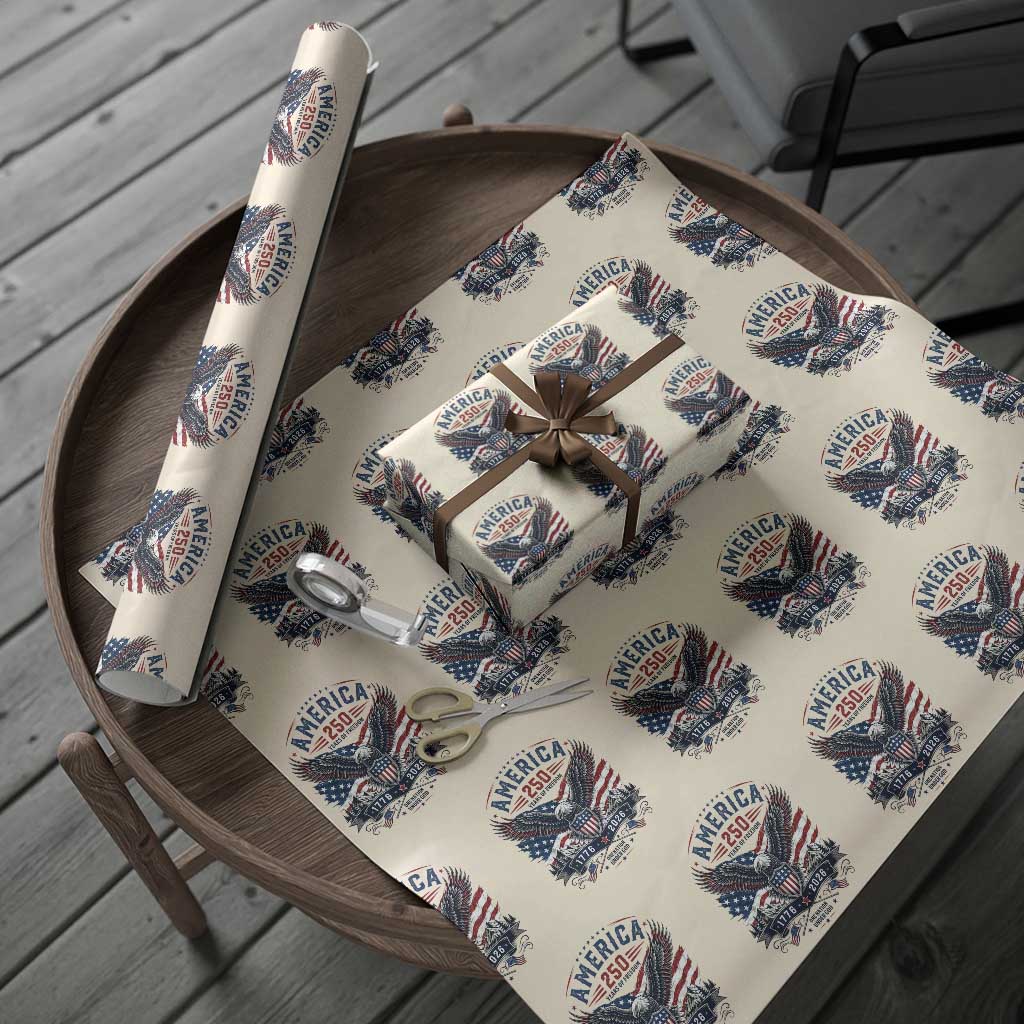 250 Years of Freedom Patriotic Eagle Wrapping Paper Roll One Nation Under God 1776-2026 250th Anniversary