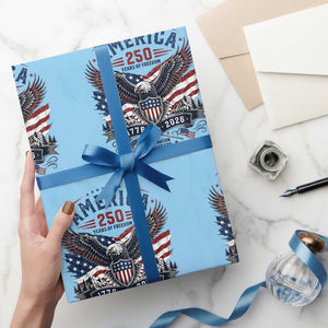 250 Years of Freedom Patriotic Eagle Wrapping Paper Roll One Nation Under God 1776-2026 250th Anniversary