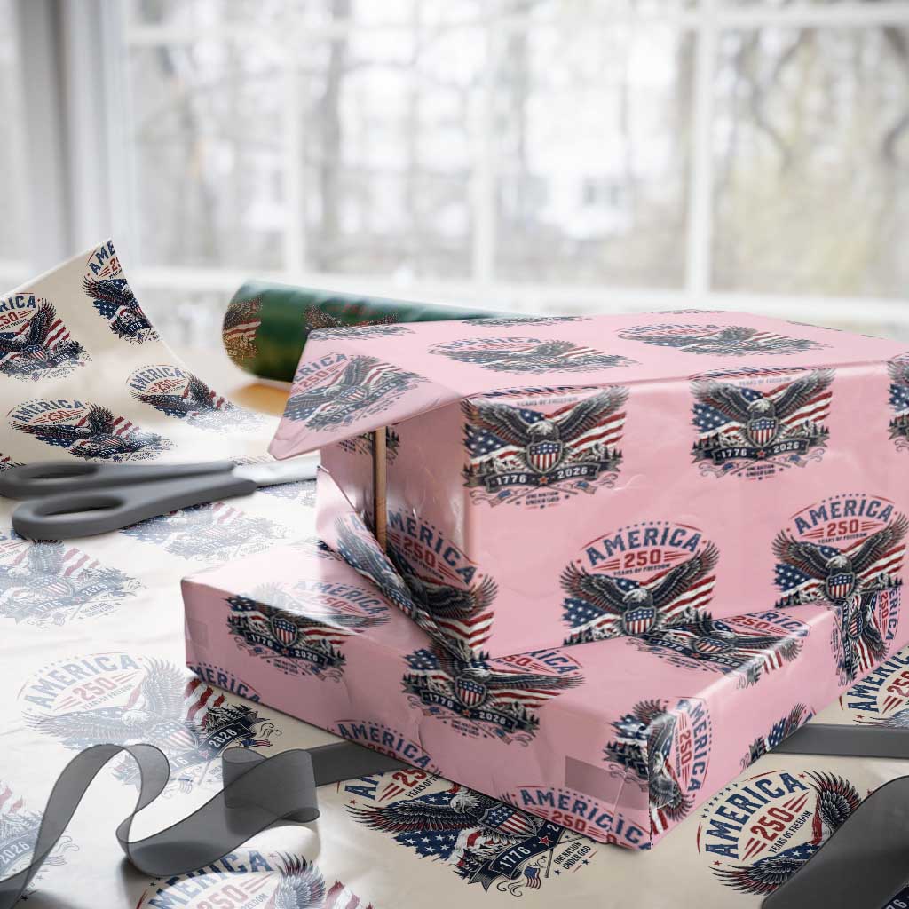 250 Years of Freedom Patriotic Eagle Wrapping Paper Roll One Nation Under God 1776-2026 250th Anniversary