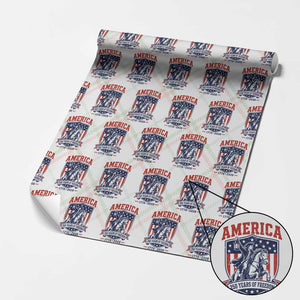 250 Years of Freedom Paul Revere Midnight Ride Wrapping Paper Roll Patriotic Historical Revolution American Flag Shield