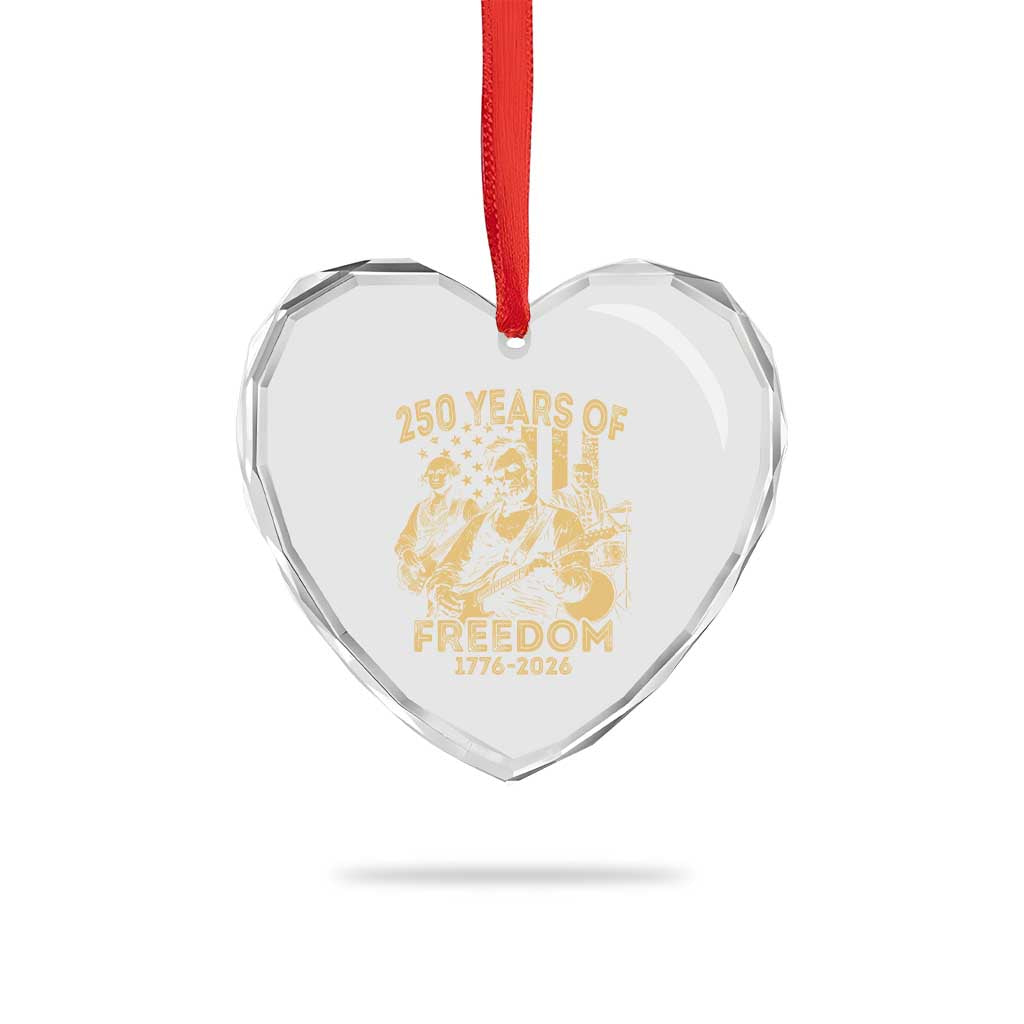 250 Years of Freedom US Presidents Rock Band Heart Crystal Glass Ornament Funny Abraham Lincoln George Washington Teddy Roosevelt Concert 1776 to 2026
