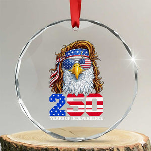 250 Years of Independece Patriotic Eagle Crystal Glass Ornament 1776 2026 USA Flag 4th of July Semiquincentennial TS02 Transparent Glass 3'' Circle Print Your Wear