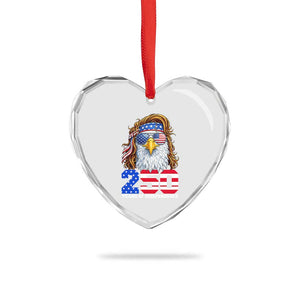 250 Years of Independece Patriotic Eagle Heart Crystal Glass Ornament 1776 2026 USA Flag 4th of July Semiquincentennial TS02 Print Your Wear