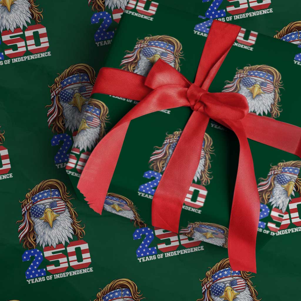 250 Years of Independece Patriotic Eagle Wrapping Paper Roll 1776 2026 USA Flag 4th of July Semiquincentennial TS02 Green Print Your Wear