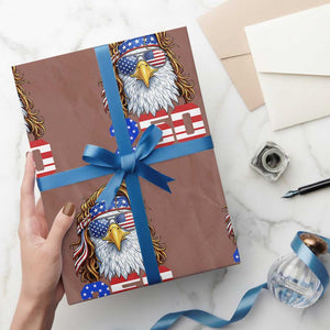 250 Years of Independece Patriotic Eagle Wrapping Paper Roll 1776 2026 USA Flag 4th of July Semiquincentennial TS02 Mocha Print Your Wear
