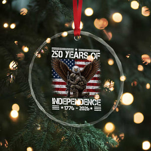 250 Years Of Independence Military Army Crystal Glass Ornament 250th Anniversary USA Bald Eagle