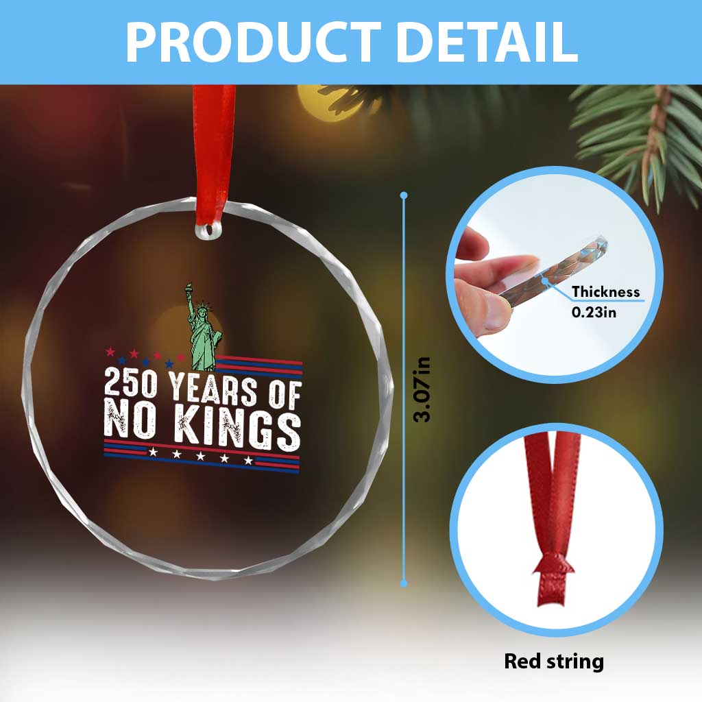 250 Years Of No Kings Crystal Glass Ornament Statue Of Liberty Freedom Protest TS12 Print Your Wear