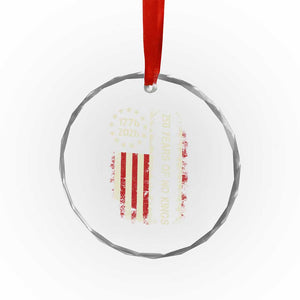 250 Years Of No Kings Crystal Glass Ornament Vintage American Flag TS12 Print Your Wear