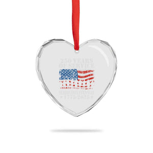250 Years Of Service Semiquincentennial Heart Crystal Glass Ornament US Military Army Birthday American Flag TS11 Print Your Wear