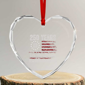 250 Years Semiquincentennial Heart Crystal Glass Ornament 250th America Anniversary Independence Day USA Flag TS11 Transparent Glass 3'' Heart Print Your Wear