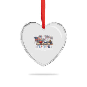 250 Years Shaping America Educator Heart Crystal Glass Ornament USA 250th Anniversary TS12 Print Your Wear