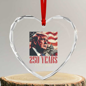 250 Years Trump Heart Crystal Glass Ornament 250th American Anniversary Independence Statue Of Liberty TS11 Transparent Glass 3'' Heart Print Your Wear