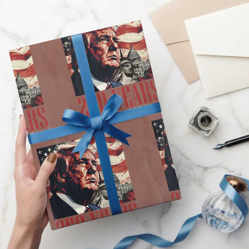 250 Years Trump Wrapping Paper Roll 250th American Anniversary Independence Statue Of Liberty TS11 Mocha Print Your Wear