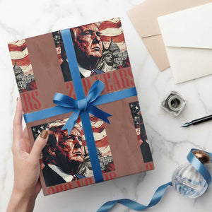 250 Years Trump Wrapping Paper Roll 250th American Anniversary Independence Statue Of Liberty TS11 Mocha Print Your Wear