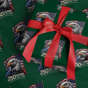 250 Years USA 250th Anniversary Wrapping Paper Roll Patriotic Eagle 4th of July