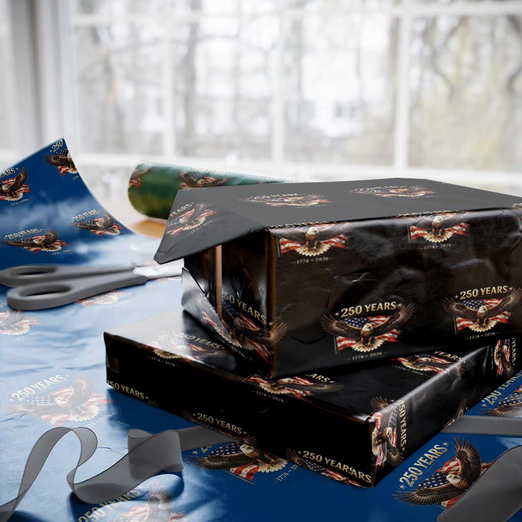 250 Years USA Wrapping Paper Roll Patriotic Eagle America Flag 250th Anniversary 1776 2026 TS10 Black Print Your Wear