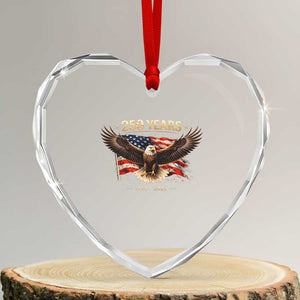250 Years USA Heart Crystal Glass Ornament Patriotic Eagle America Flag 250th Anniversary 1776 2026 TS10 Transparent Glass 3'' Heart Print Your Wear