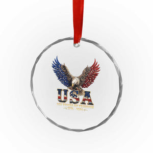 250 Years USA Majestic Bald Eagle Crystal Glass Ornament American Flag Wings Patriotic Semiquincentennial 250th Anniversary TS02 Print Your Wear