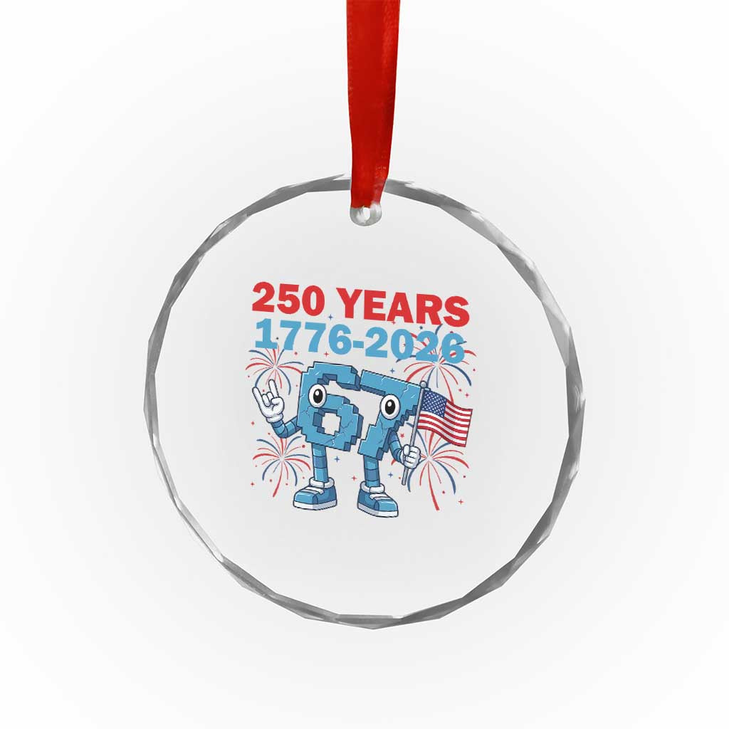 250th America Anniversary Crystal Glass Ornament Funny Italian Brainrot Meme 4th of July TS14 Print Your Wear