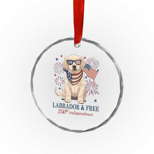 250th America Anniversary Crystal Glass Ornament Labrador Retriever American Flag 4th of July TS14 Print Your Wear