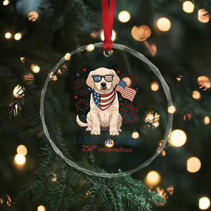 250th America Anniversary Crystal Glass Ornament Labrador Retriever American Flag 4th of July TS14 Print Your Wear
